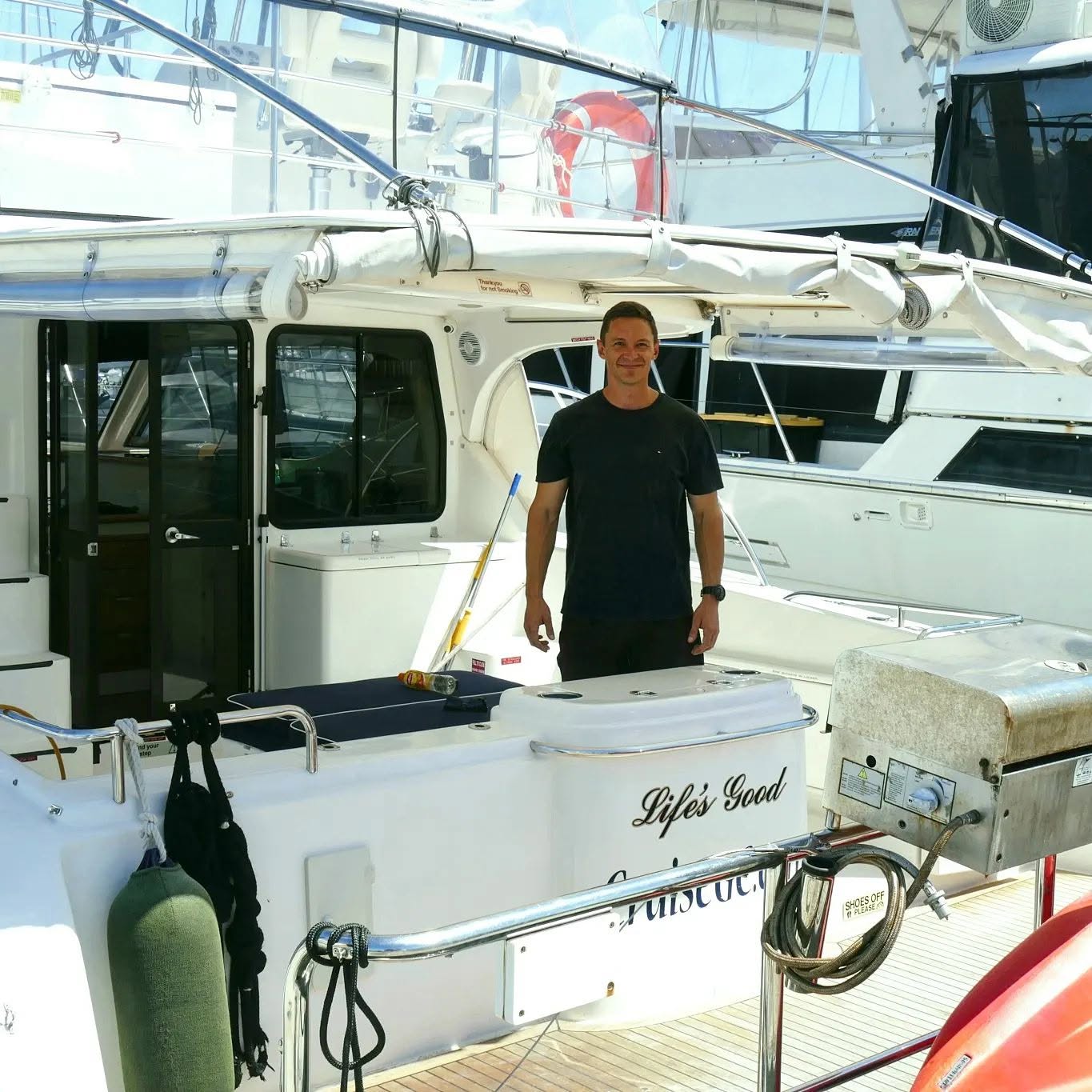 Matt Dawe aboard an Exclusive Boats vessel